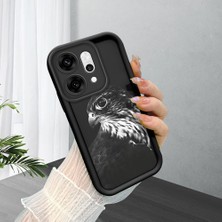 Ucuc Oppo RENO14 Pro Uyumlu Siyah Silikon Şık Baskı Kılıf Darbeye Dayanıklı Kamera Korumalı
