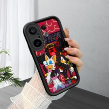 Ucuc Vivo X200 Fe Uyumlu Siyah Silikon Şık Baskı Kılıf Darbeye Dayanıklı Kamera Korumalı