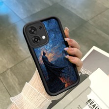Ucuc Oppo F31 Uyumlu Siyah Silikon Şık Baskı Kılıf Darbeye Dayanıklı Kamera Korumalı