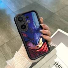 Ucuc Vivo X200 Fe Uyumlu Siyah Silikon Şık Baskı Kılıf Darbeye Dayanıklı Kamera Korumalı