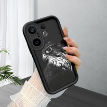 Ucuc Vivo X200 Fe Uyumlu Siyah Silikon Şık Baskı Kılıf Darbeye Dayanıklı Kamera Korumalı