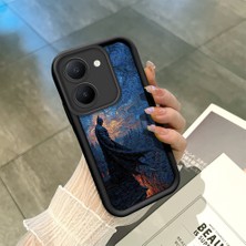 Ucuc Vivo Y27 5G/Y27S Uyumlu Siyah Silikon Şık Baskı Kılıf Darbeye Dayanıklı Kamera Korumalı