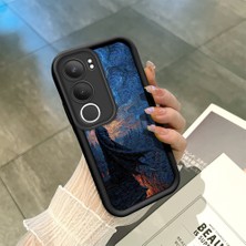 Ucuc Vivo Y19S 4G/Y19S Pro Uyumlu Siyah Silikon Şık Baskı Kılıf Darbeye Dayanıklı Kamera Korumalı