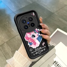 Ucuc Vivo X200 Pro Uyumlu Siyah Silikon Şık Baskı Kılıf Darbeye Dayanıklı Kamera Korumalı