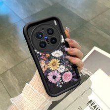 Ucuc Vivo X200 Pro Uyumlu Siyah Silikon Şık Baskı Kılıf Darbeye Dayanıklı Kamera Korumalı