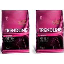 Trendline Tavuklu Yavru Kedi Maması 1 kg x 2 Adet Premium Kalite Besleyici İçerik