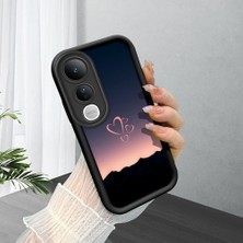 Ucuc Vivo V50 Lite 4g/5g Uyumlu Siyah Silikon Şık Baskı Kılıf Darbeye Dayanıklı Kamera Korumalı