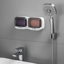 Hereveoyuncak Duvara Monte Ikili Kapaklı Plastik Katı Sabunluk Organizer – Banyo & Mutfak Için Yapışkanlı Sabun Kutusuu ve Düzenleyici