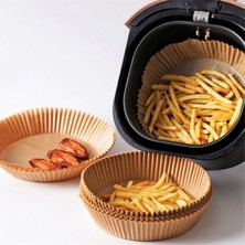 Ozcmax 100 Adet Air Fryer Pişirme Kağıdı Tek Kullanımlık Yağlı Kağıdı Yuvarlak Tabak Modeel