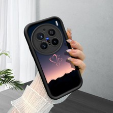 Ucuc Vivo X200 Pro Uyumlu Siyah Silikon Şık Baskı Kılıf Darbeye Dayanıklı Kamera Korumalı