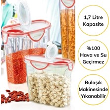 Ozcmax Kilitli Kapaklı Contalı Hava,su Sıvı Geçirmez 1,7 Litre Erzak Saklamaa KABI-SA585