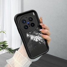 Ucuc Vivo X200 Pro Uyumlu Siyah Silikon Şık Baskı Kılıf Darbeye Dayanıklı Kamera Korumalı