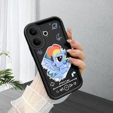Ucuc Vivo V60 Lite 4g/5g Uyumlu Siyah Silikon Şık Baskı Kılıf Darbeye Dayanıklı Kamera Korumalı