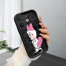 Ucuc Vivo V60 Uyumlu Siyah Silikon Şık Baskı Kılıf Darbeye Dayanıklı Kamera Korumalı