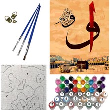 Tale Hobby Numaralı Kendin Boya Tablo Seti 40 x 50 cm Renkli Boyama Fırçaları ile