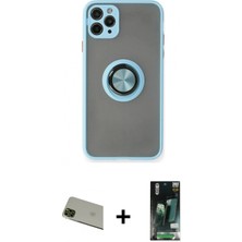 Pileli Store Pilelistore™ iPhone 11 Pro Max Kılıf Yörünge Çizgi - Siyah 360 Mat Full Body Arka Koruyucu + Rainbow Kamera Lens Koruma Cam - Yl