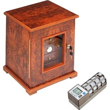 Lubinski Italy Cigarspa Elektronik Nemlendiricili 5 Çekmeceli Humidor Puro Kutusu Karaağaç
