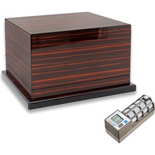 Lubinski Italy Cigarspa Elektronik Nemlendiricili Teleskopik 3 Raflı Puro Kutusu Abanoz