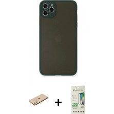 Pileli Store Pilelistore™ iPhone 11 Pro Max Kılıf Ahenk Çizgi Serisi - Siyah 20D Premium Cam Ekran Koruyucu + Renkli Kamera Lens Koruma Cam - Sı
