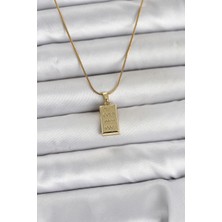 Vice Avm 316L Çelik Zincir Gold Renk Külçe Altın Model Kadın Kolye - TJ-BKO11042 TG-1395 349322
