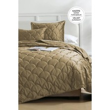 Evlen Home Collection Kapitone Kadife Yatak Örtüsü Seti Çift Kişilik Shane Supersoft 3 Parça Yumuşak Elyaf Dolgulu Çeyizlik