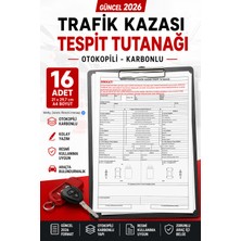 Organik Yolda 16 Adet Otokopili Güncel Kaza Tespit Tutanağı (2026), Yazılanlar Nüshaya Geçer. 16 Asıl + 16 Nüsha