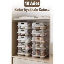 Ironika 10 Adet Kadın Ayakkabı Kutusu Şeffaf Ayakkabı Istifleme Saklama Kutusu