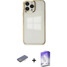 Pileli Store Pilelistore™ iPhone 13 Pro Max Kılıf Doruk Doku Prime - Siyah Bilvis 5in1 3D Magic Cam Ekran Koruyucu + Renkli Kamera Lens Koruma Cam - Sı