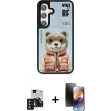Pileli Store Pilelistore™ Galaxy S24 Kılıf Siluet Modern Özel Seri - Siyah 3D Antistatik Mat Seramik Nano Ekran Koruyucu + Pvd Metal Kamera Lens - Dnmr