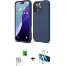 Pileli Store Pilelistore™ iPhone 16 Pro Kılıf Kozmos Yansıma Özel Seri - Siyah 3D Antistatik Cam Ekran Koruyucu + Raze Metal Kamera Lens - Bz