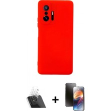 Pileli Store Pilelistore™ Mi 11T Pro Kılıf Ahenk Serisi - Siyah 3D Antistatik Mat Seramik Nano Ekran Koruyucu + Kamera Lens Koruma Cam - Sf