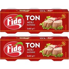 Fide Acılı Ton Balığı (3 x 80 Gr) x 2 Paket