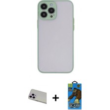 Pileli Store Pilelistore™ iPhone 13 Pro Max Kılıf Ahenk Çizgi Serisi - Siyah 18D Cam Ekran Koruyucu + Rainbow Kamera Lens Koruma Cam - Mr