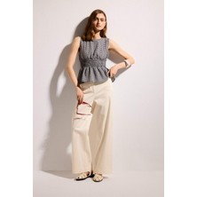 DeFacto Straight Fit Yüksek Bel Gabardin Pantolon H0093AX26SP