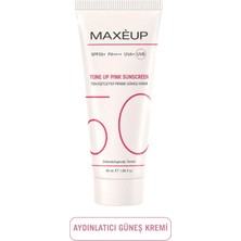 MAXEUP Ton Eşitleyici Aydınlatıcı Spf 50+ Renkli Güneş Kremi | Hyaluronik Asit, Glutatyon | 50 ML |