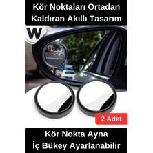 Wonara #dikizaynası Kör Nokta Ayna Iç Bükey Ayarlanabilir Geniş Açılı Görüş Artırıcı Güvenli Sürüş Yardımcı Yapışkanlı Oto Yan Ayna Aparatı Evrensel Uyumlu Çiftli Set Net Görüntü Sağlayan Pratik Montaj