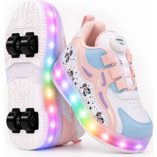 Rocky Sport Nils Kız Çocuk Patenli, Işıklı Rahat Pembe Spor ve Günlük Ayakkabı&sneaker | Yeni Model Tarz Patenli Kaykay Ayakkabı