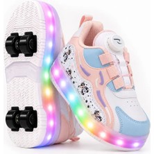 Rocky Sport Nils Kız Çocuk Patenli, Işıklı Rahat Pembe Spor ve Günlük Ayakkabı&sneaker | Yeni Model Tarz Patenli Kaykay Ayakkabı