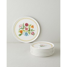 English Home Rustic Porselen Pasta Seti 7 Parça 6 Kişilik Renkli