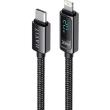 Delixa Havit CB6246 PD20W Type-C Lightning (Iphone) Göstergeli Şarj Kablosu
