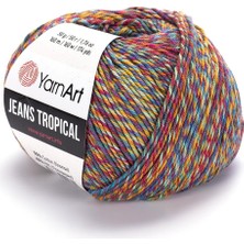 YARNART JEANS TROPICAL EBRULİ EL ÖRGÜ İPİ 612 %55 Pamuk - %45 Poliakrilik Renkli 50 g
