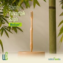 Weways Doğal Bambu Manuel Diş Fırçası Yetişkin (Yuvarlak Sap - Medium Uç)