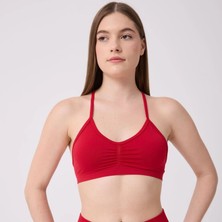 Forever More Dikişsiz Sporcu Sırt Detaylı Askılı Crop Büstiyer