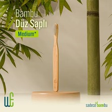 Weways Doğal Bambu Manuel Diş Fırçası Yetişkin (Düz Sap - Medium Uç)