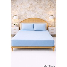 More Home More  home çift kişilik lastikli çarşaf Yastıksız mavi