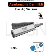 2 Adet Metal Kaplamalı Bas Aç Mekanizma – Kulpsuz Dolap Kapak ve Çekmece Uyumlu Çıt Çıt Bas-Aç