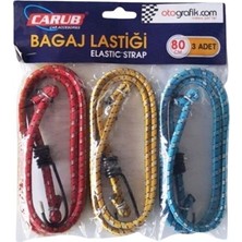 Carub Bagaj Lastiği 3'lü Paket 6 Kancalı 90 cm