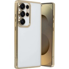 İlk El Grup  Samsung Galaxy S25 Ultra Kılıf  Lensli Silikon - Gold