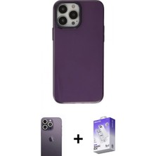 Pileli Store Pilelistore™ iPhone 13 Pro Max Kılıf Zirve Doku Koleksiyonu - Siyah Bilvis 5in1 3D Magic Cam Ekran Koruyucu + Neon Fosforlu Kamera Lens - Bz