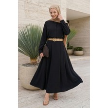 inStyle Gold Kemerli Etekli Siyah Takım